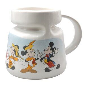 Disney Store Mickey Mouse Travel Mug Wide Bottom Ceramic Coffee Cup Vintage